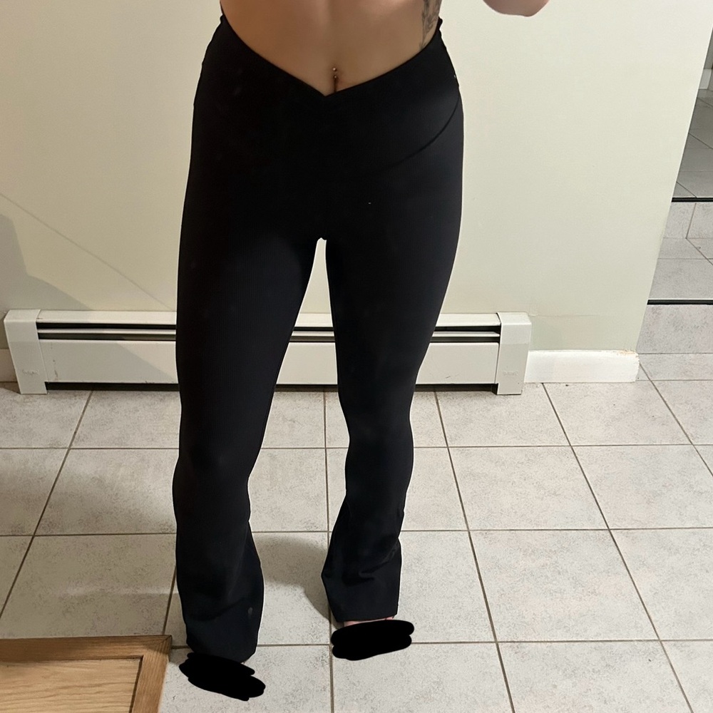 Aerie Offline Real Me Hi-Rise Waffle Flare Leggings
